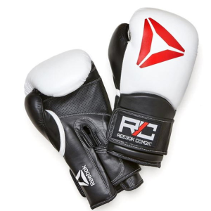 Guantes Boxeo cuero (blanco/negro) – Reebok