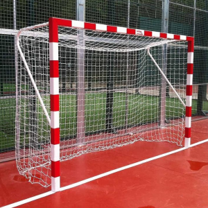 JUEGO PORTERÍAS ALUMINIO BALONMANO-FÚTBOL SALA FIJAS 80X80