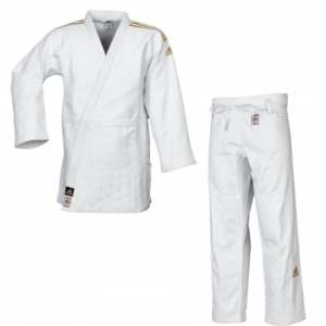 JUDOGI ADIDAS CHAMPION II IJF BLANCO CON BANDAS DORADAS