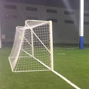 JUEGO PORTERÍAS FÚTBOL 11 METÁLICAS FIJAS TUBO 100 MM REGLAMENTARIAS