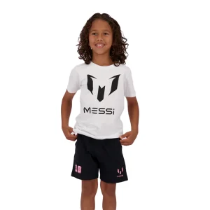 Polera Logo Messi Blanca Niño