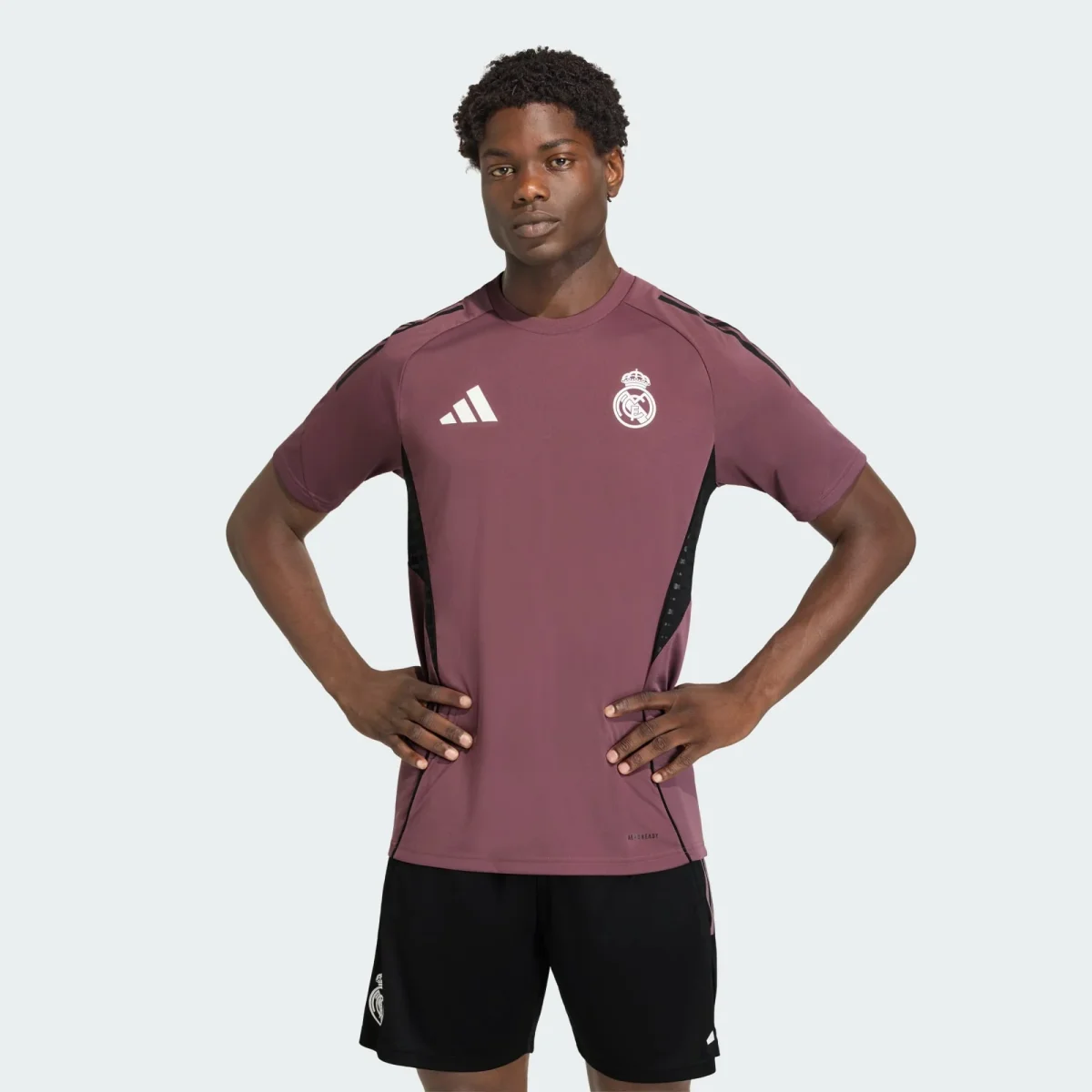 Camiseta Adidas Real Madrid Entrenamiento Burdeo Adulto - Imagen 4