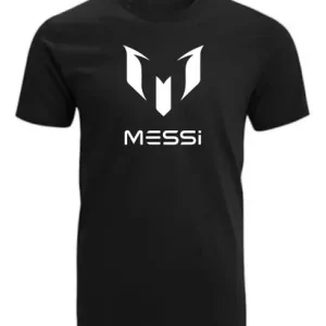 Polera Logo Messi Negra Niño