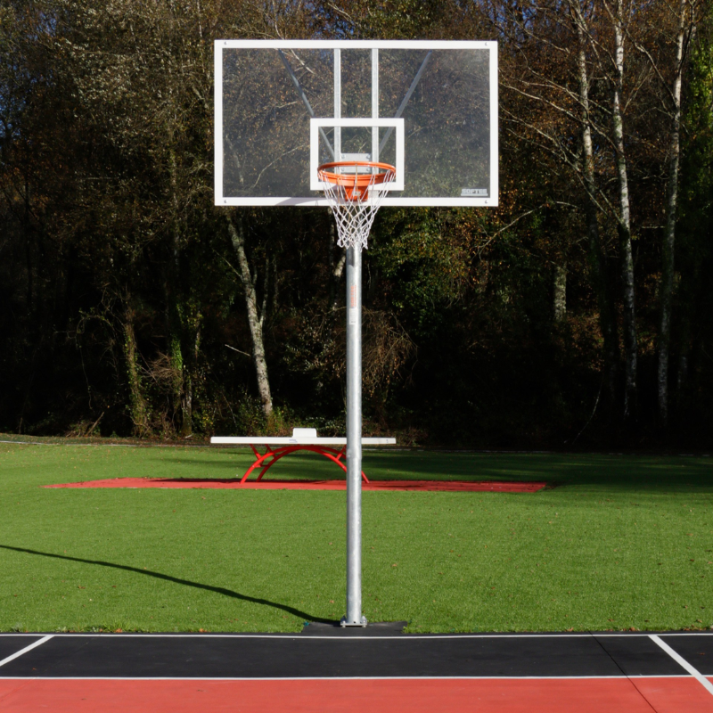 CANASTA GALVANIZADA BALONCESTO MONOTUBO NEW TUBO 114 MM FIJA CON BASE ANCLAJE – SIN TABLERO, SIN ARO – - Imagen 4