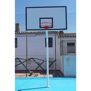 CANASTA BALONCESTO MONOTUBO NEW TUBO 114 MM FIJA CON BASE DE ANCLAJE – SIN TABLERO, SIN ARO –