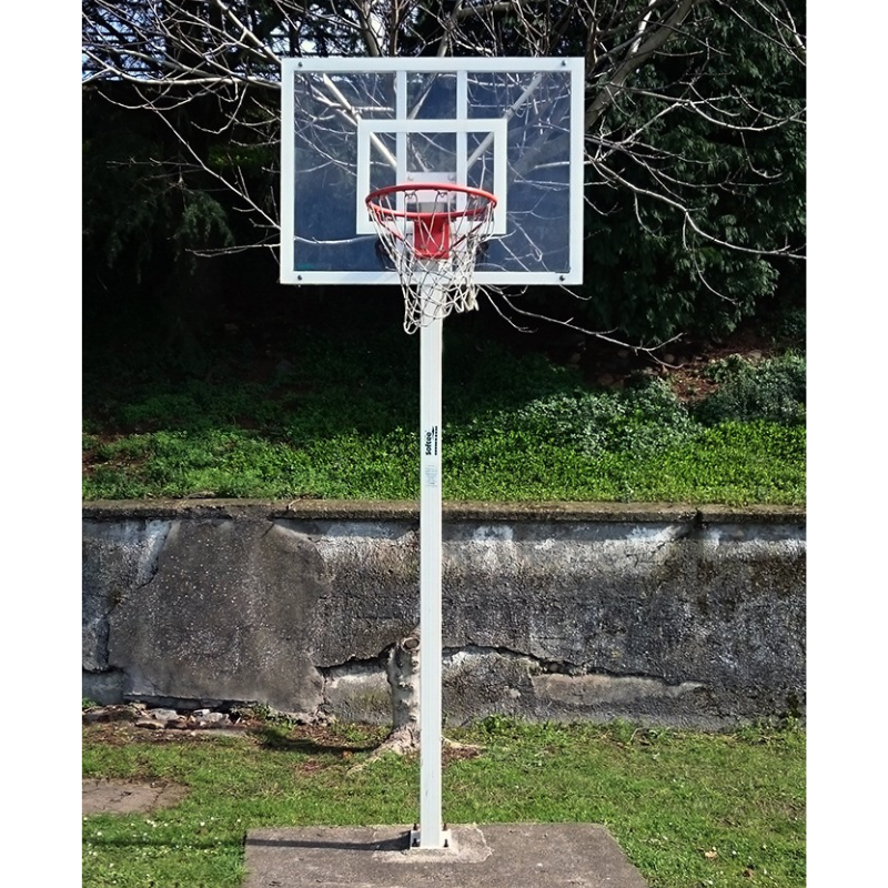 CANASTA MINIBASKET DELUXE MONOTUBO TUBO 100 FIJA CON BASE PARA ANCLAJE -SIN TABLERO, NI ARO- - Imagen 4