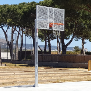 CANASTA ANTIVANDALICA MINIBASKET NEW TUBO 114 MM GALVANIZADAS -INCLUYE AROS, REDES Y TABLEROS-