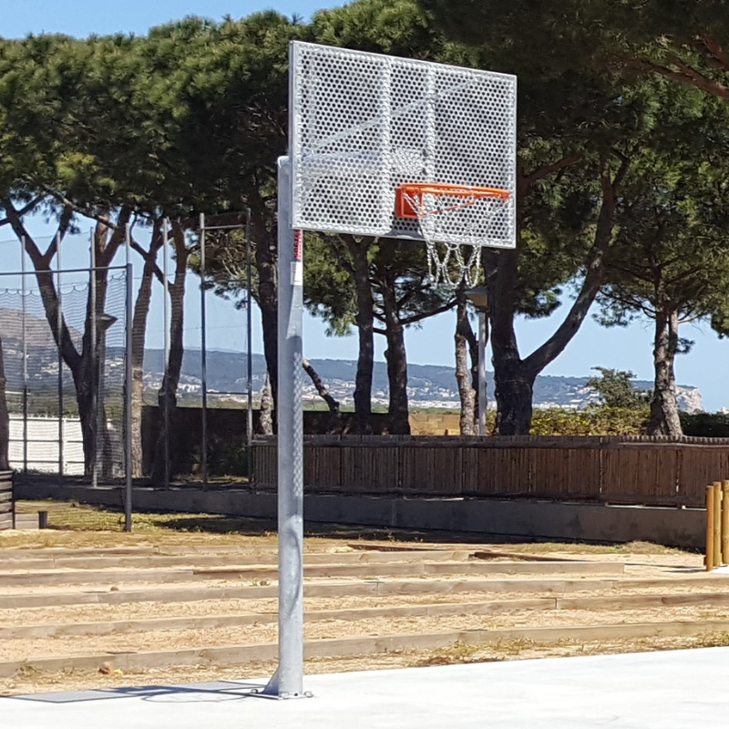 CANASTA ANTIVANDALICA MINIBASKET NEW TUBO 114 MM GALVANIZADAS -INCLUYE AROS, REDES Y TABLEROS-