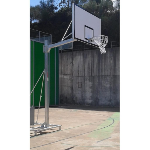 CANASTA GALVANIZADA BALONCESTO DELUXE MONOTUBO TRASLADABLE 2 RUEDAS CON CARRO -SIN TABLEROS, AROS Y REDES)