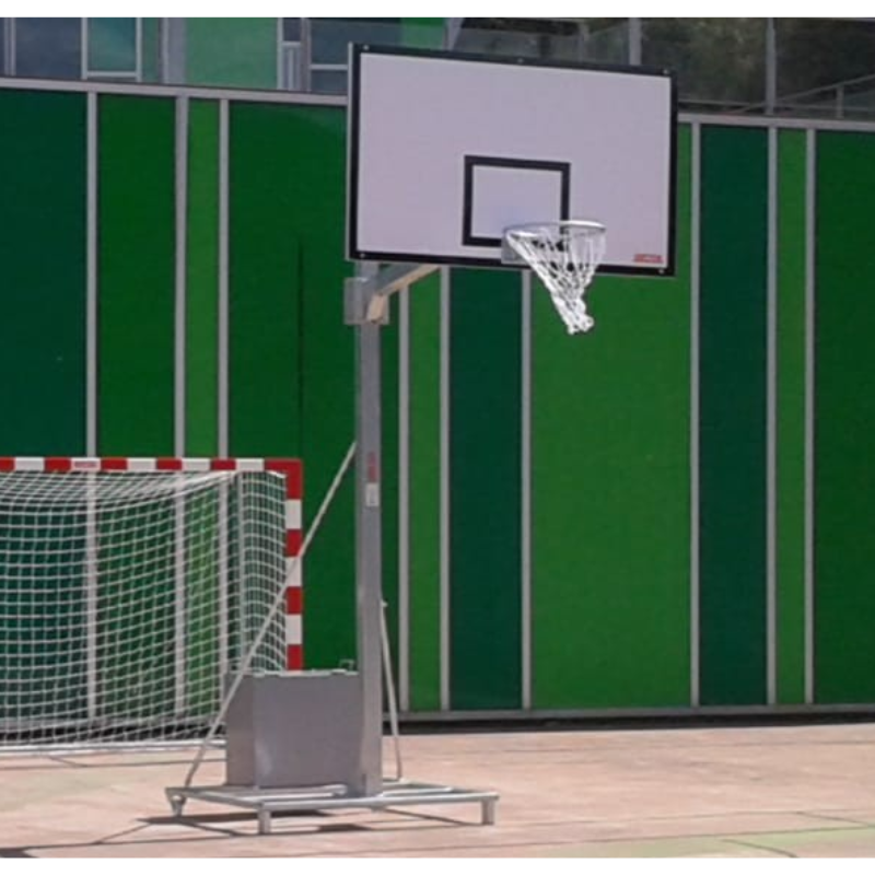 CANASTA GALVANIZADA BALONCESTO DELUXE MONOTUBO TRASLADABLE 2 RUEDAS CON CARRO -SIN TABLEROS, AROS Y REDES) - Imagen 3