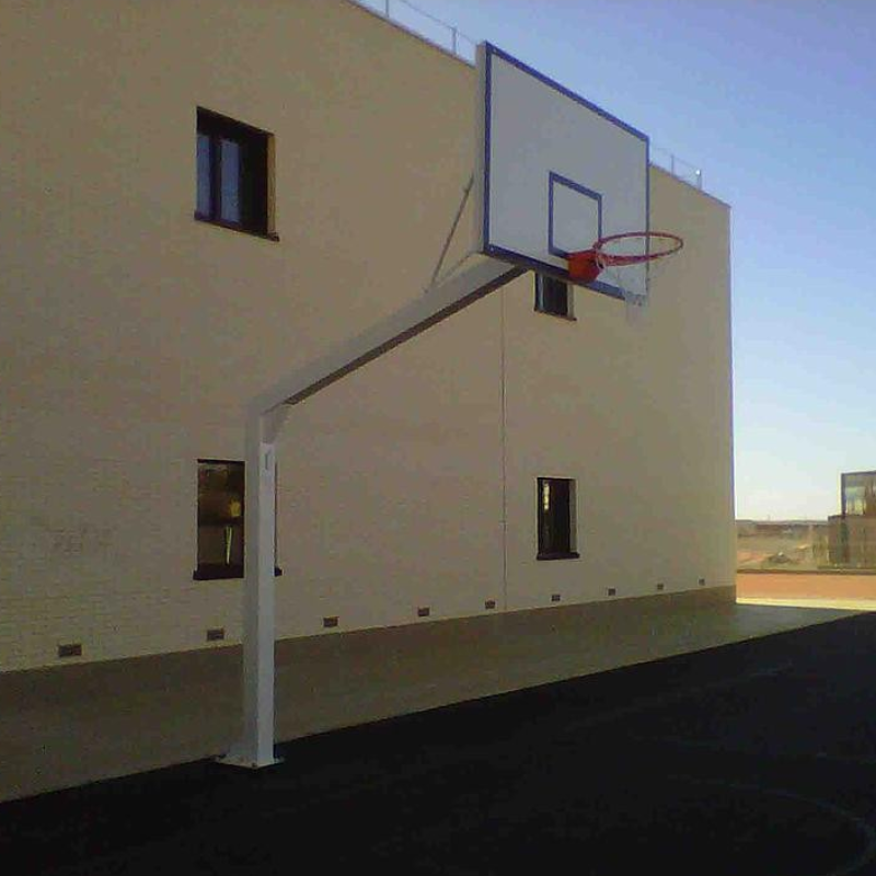 CANASTA BALONCESTO MONOTUBO NEW TUBO 140X140 MM FIJA CON BASE PARA ANCLAJE - Imagen 2