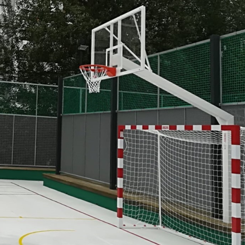 CANASTA BALONCESTO MONOTUBO NEW TUBO 140X140 MM FIJA CON BASE PARA ANCLAJE - Imagen 3