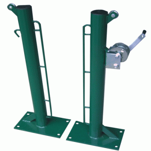 JGO DE POSTES PADEL O TENIS METALICOS FIJOS CON BASE  PARA ATORNILLAR