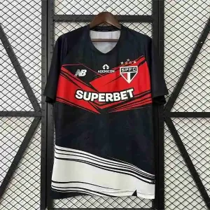 Tailandia Camiseta Pre-Match Sao Paulo 2025 2026 Negro Rojo