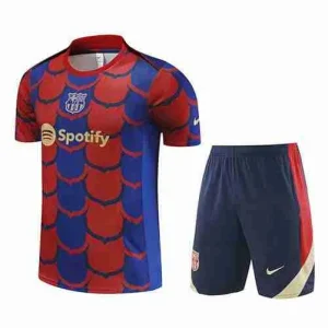 Tailandia Conjunto Camiseta Entrenamiento FC Barcelona 2024 2025 Azul Rojo