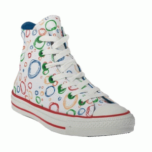 Zapatilla Converse All Star Bota 108686, Blanco Burbujas de colores
