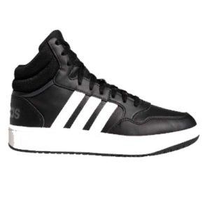 Zapatilla Adidas hoops 3.0 Mid bota negra y blanca